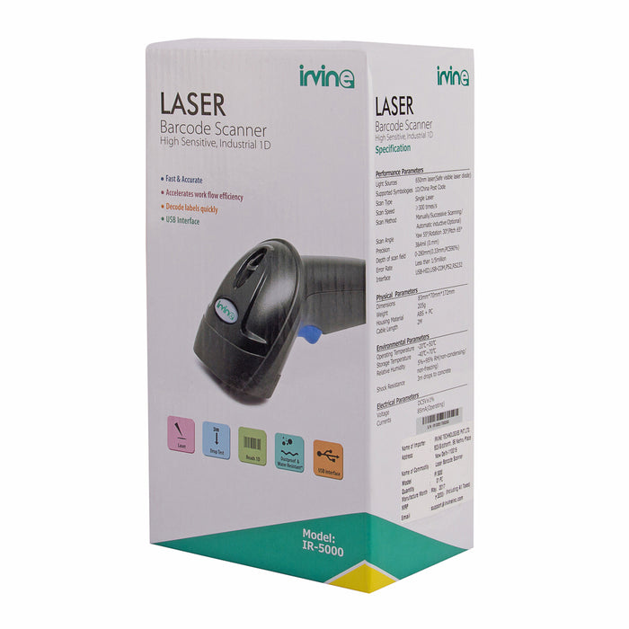 LASER BARCODE SCANNER,High Sensitive,Industril 1D IR-5000